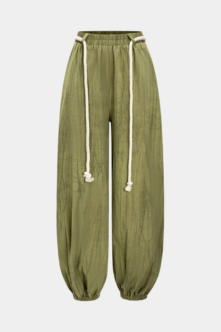 High Waist Drawstring Trousers