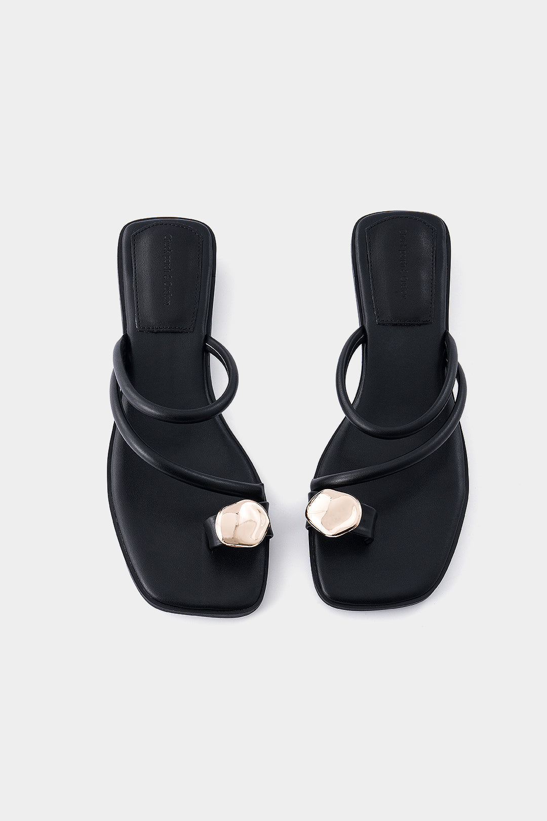 Metallic Decor Open Square Toe Flats