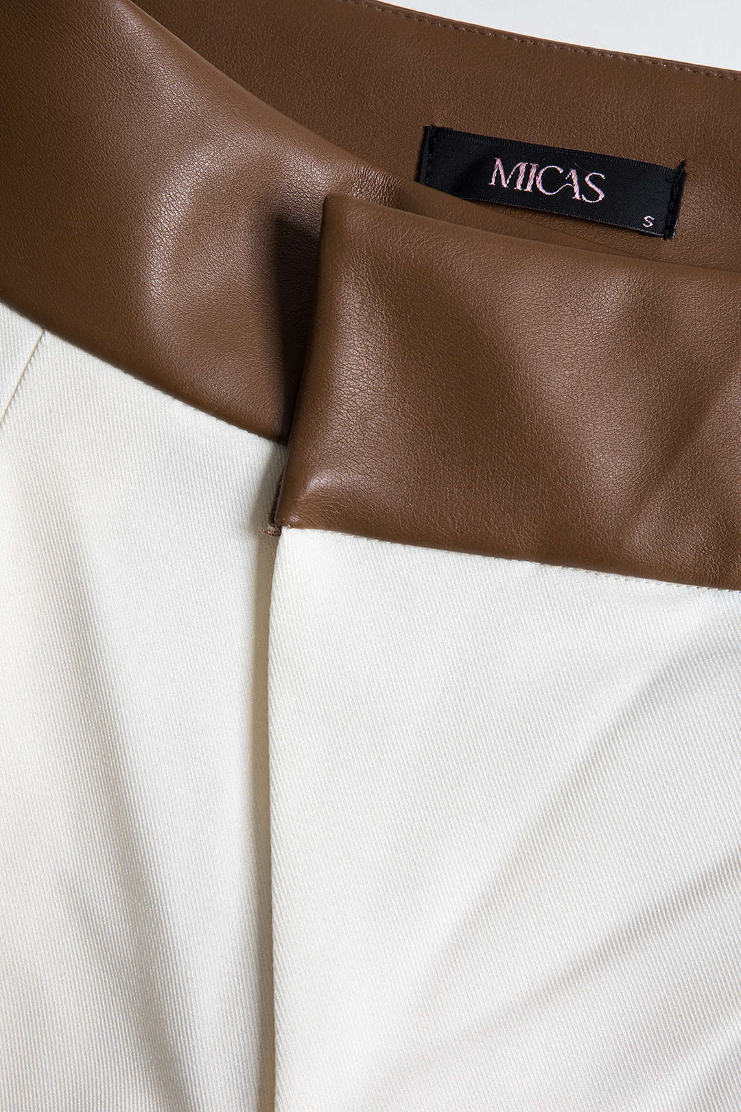 Faux Leather Patchwork Trousers
