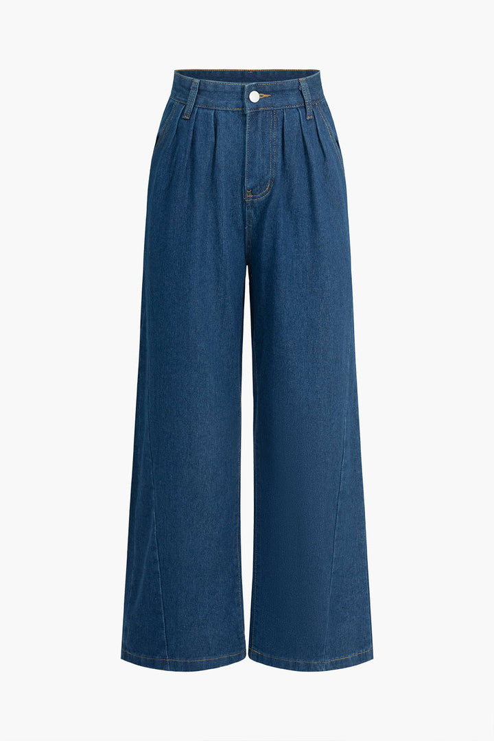 Faded Wide Leg Jeans
