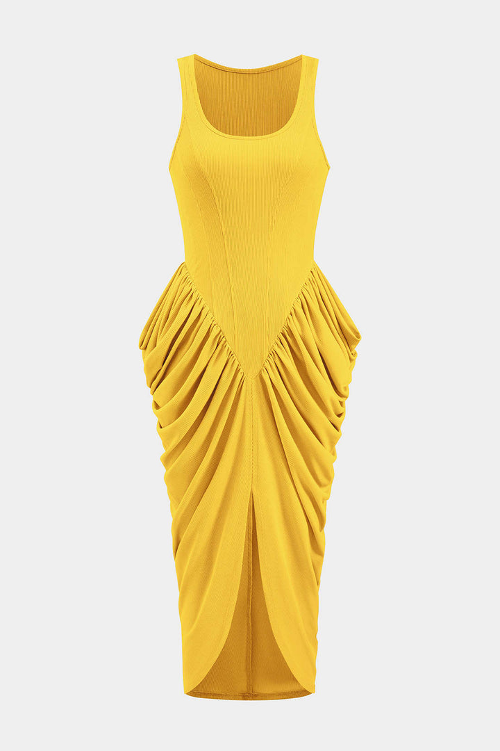 Ruched Corset Sleeveless Maxi Dress