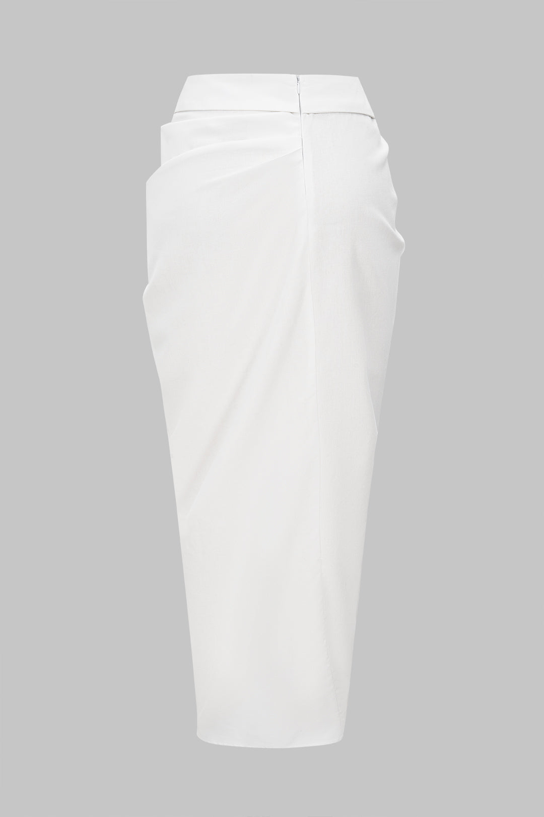 Linen Ruched Slit Asymmetrical Skirt