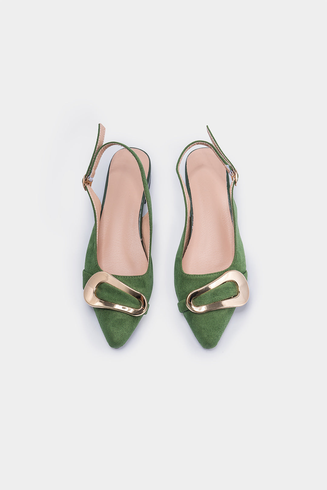 Metal Buckle Pointed Flats