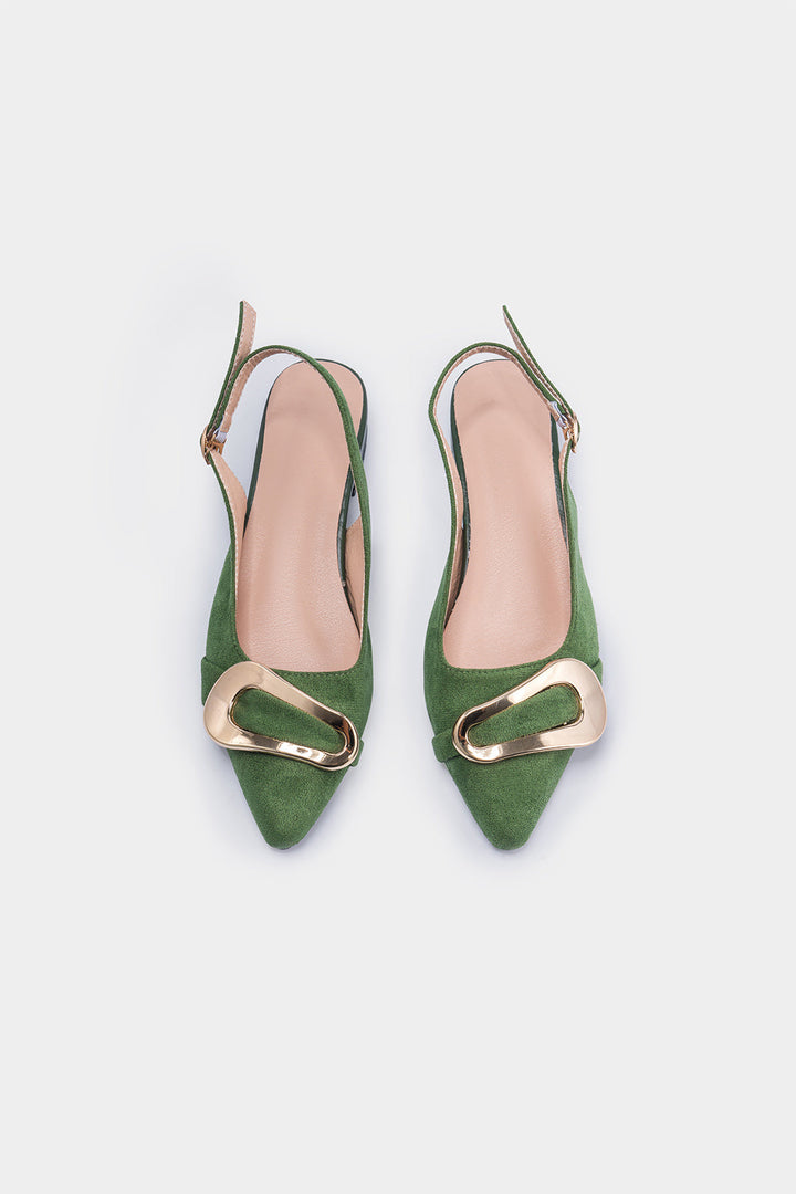 Metal Buckle Pointed Flats