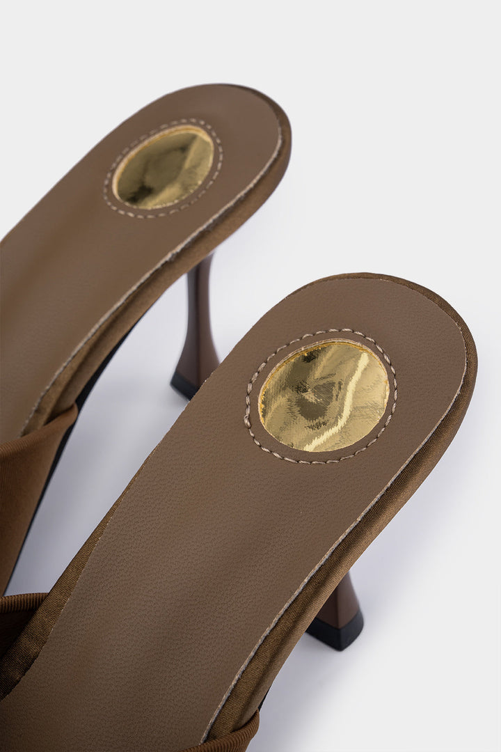 Metallic Decor Buckle Pointed Heels