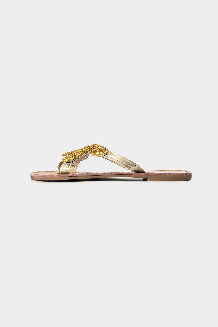 Round Toe Beaded Slippers