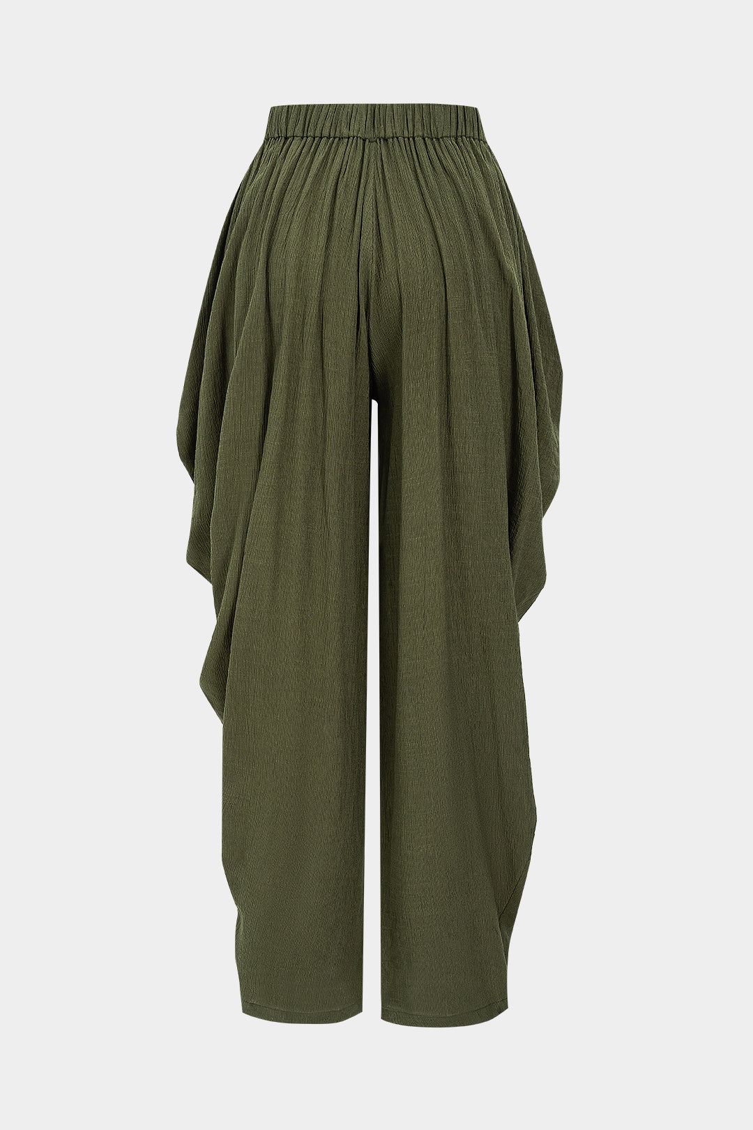 Knit Solid Ruched Trousers