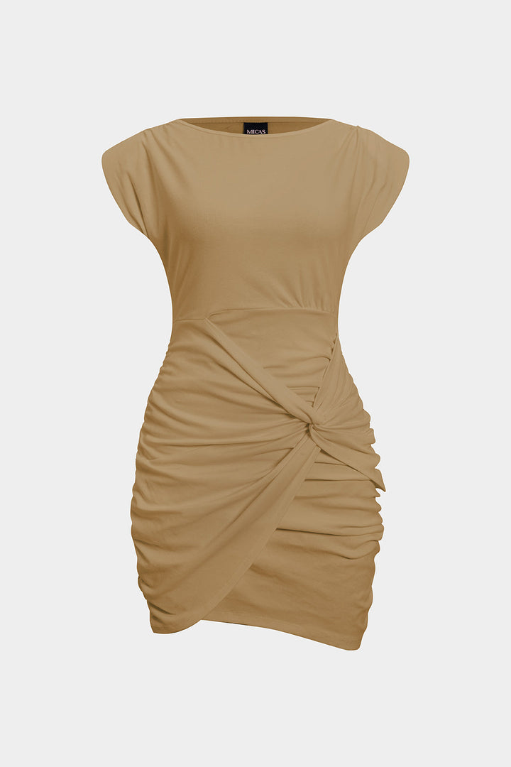 Ruched Twist Knot  Mini Dress