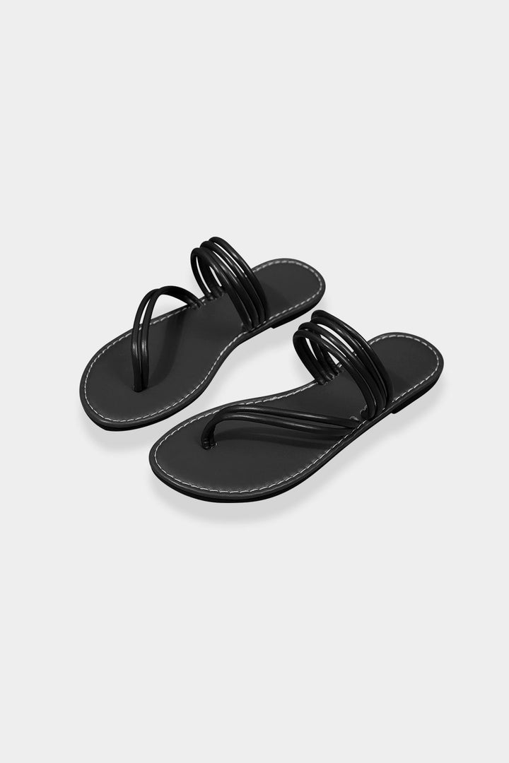 Flip-Flop Faux Leather Slippers