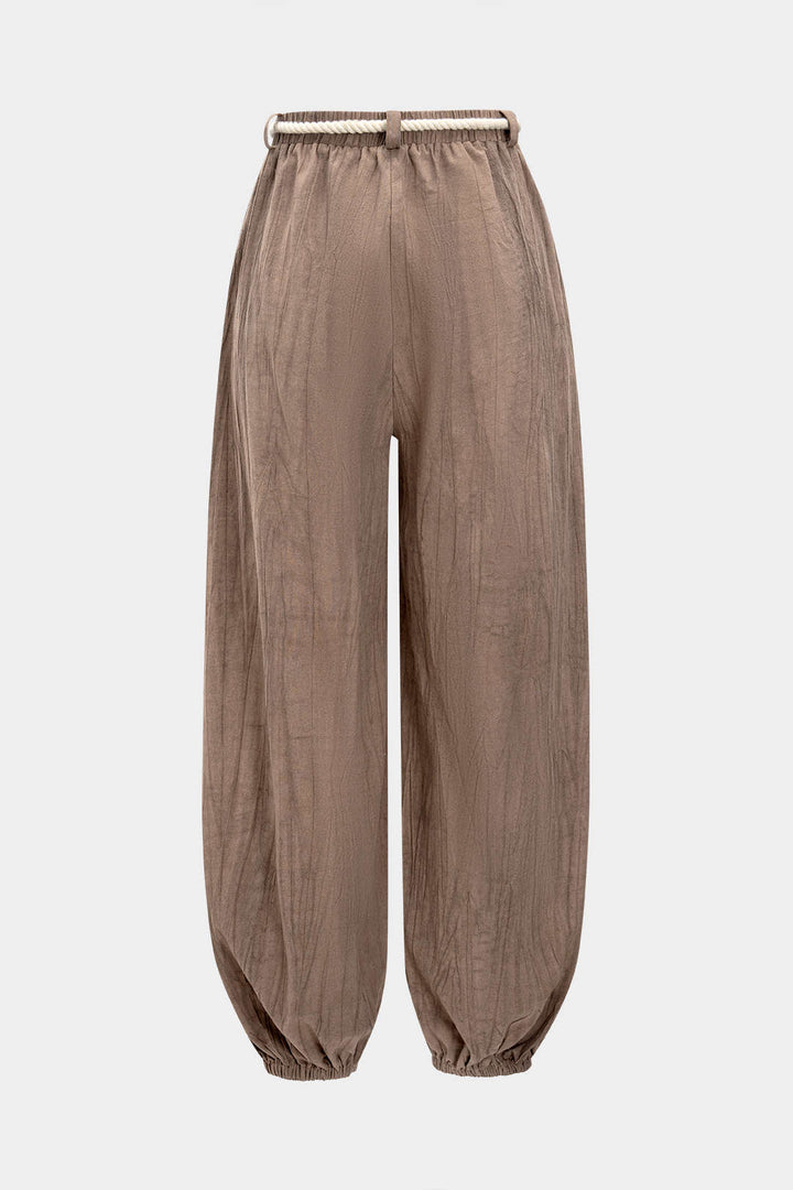 High Waist Drawstring Trousers