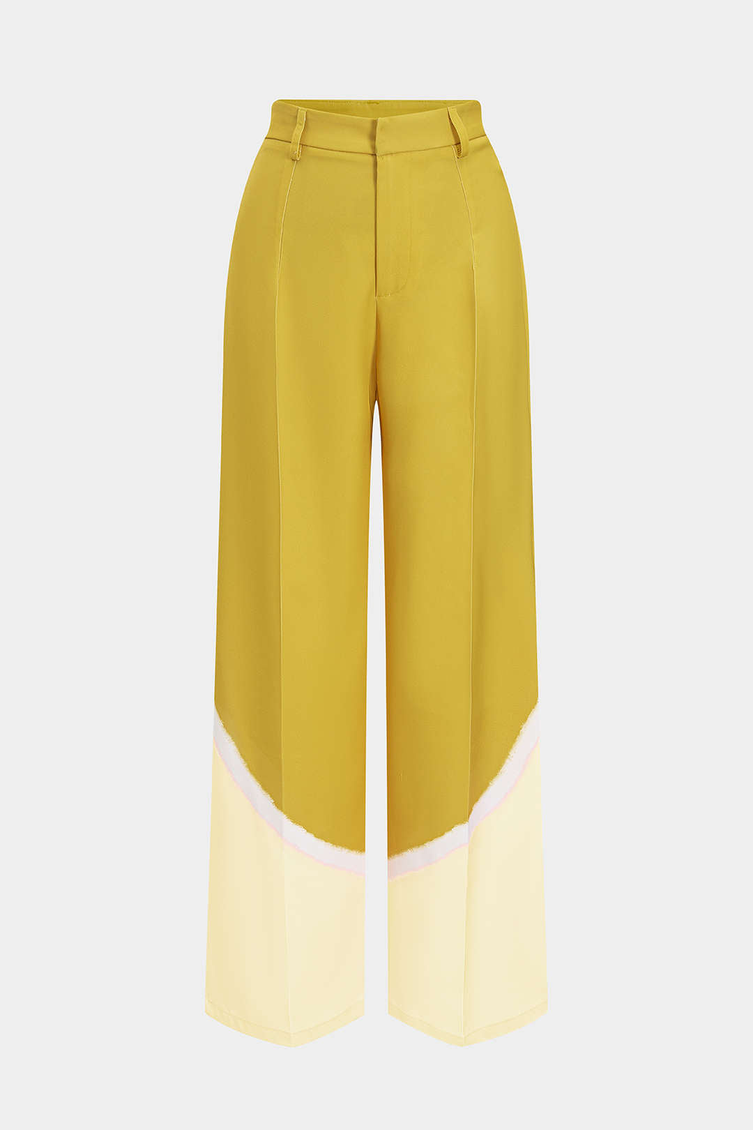 Contrast Pleated Wide Leg Trousers