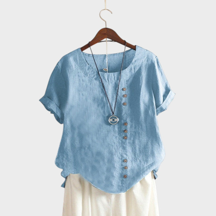 Ella - Linen Blouse with Buttons
