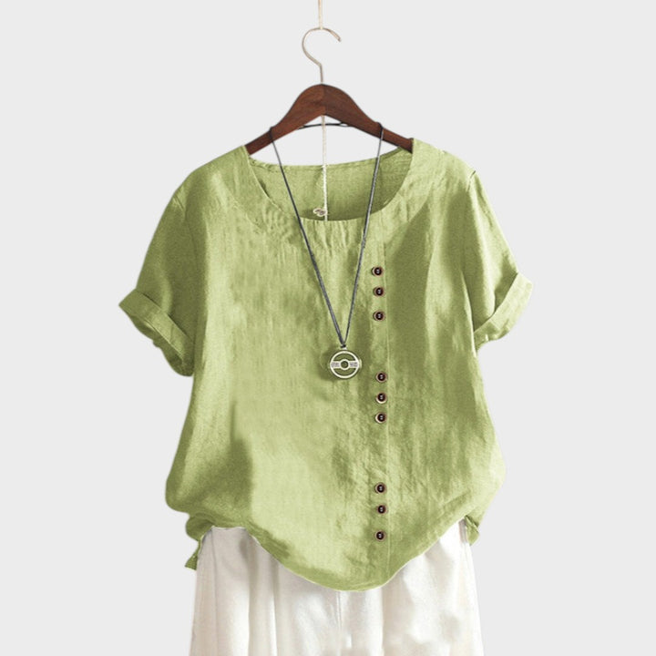 Ella - Linen Blouse with Buttons