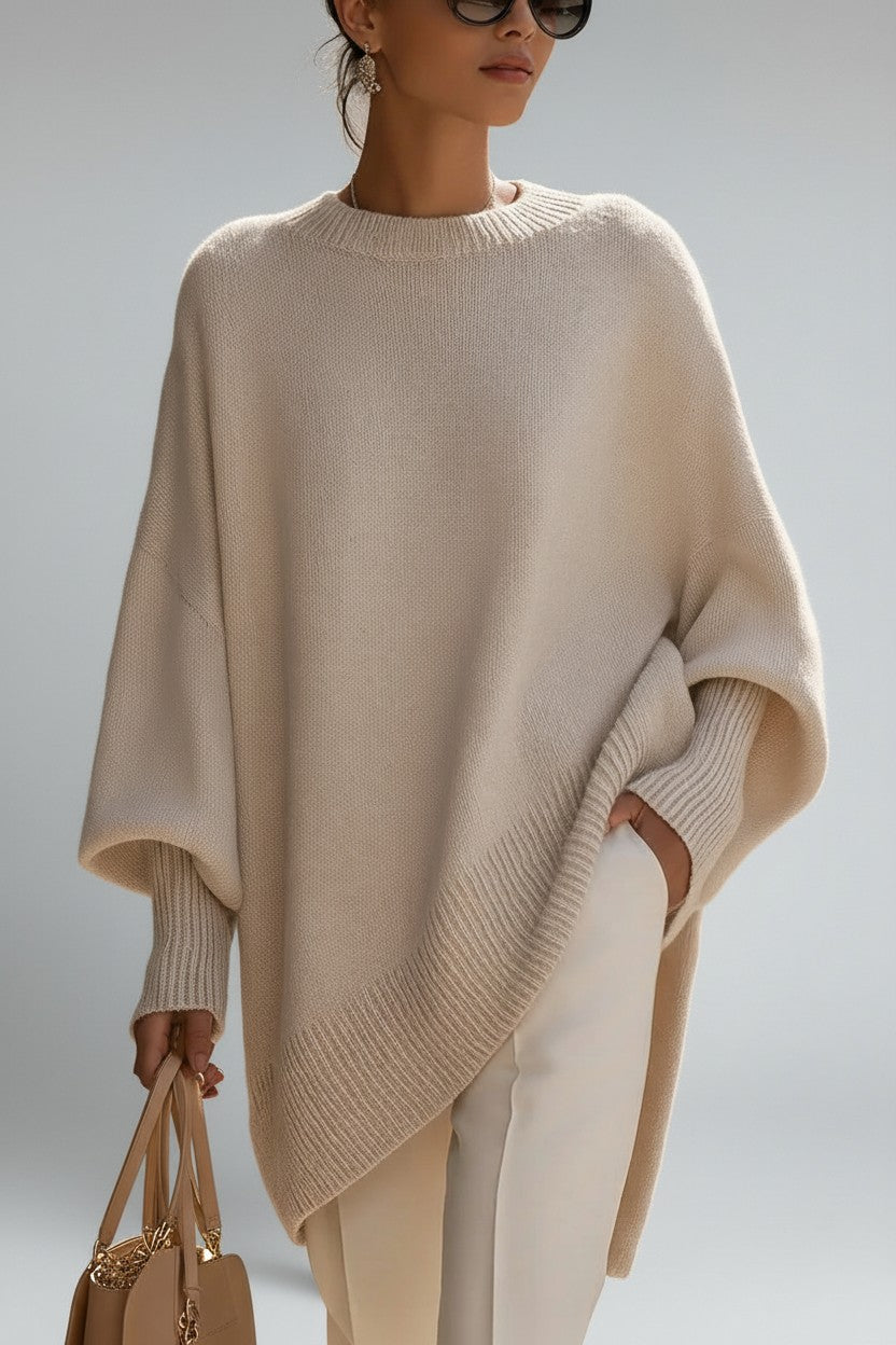 Hazel | Oversized Asymmetrical Knit Sweater for Women
