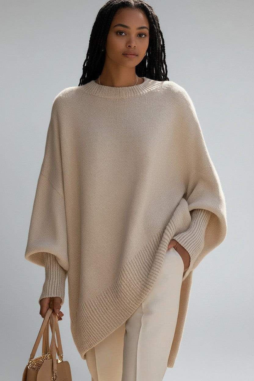 Hazel | Oversized Asymmetrical Knit Sweater for Women