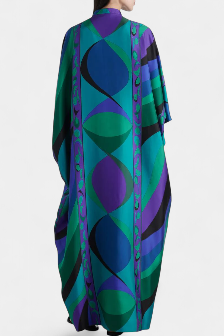 Fiorella Kaftan with Psychedelic Iris Print