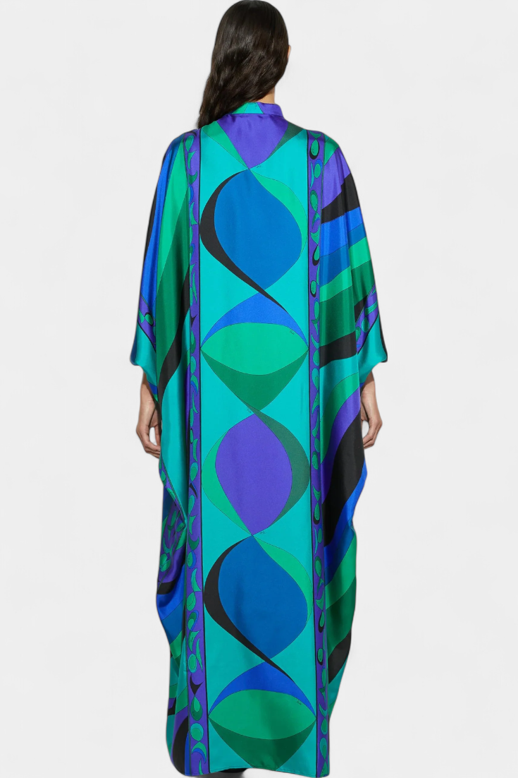 Fiorella Kaftan with Psychedelic Iris Print