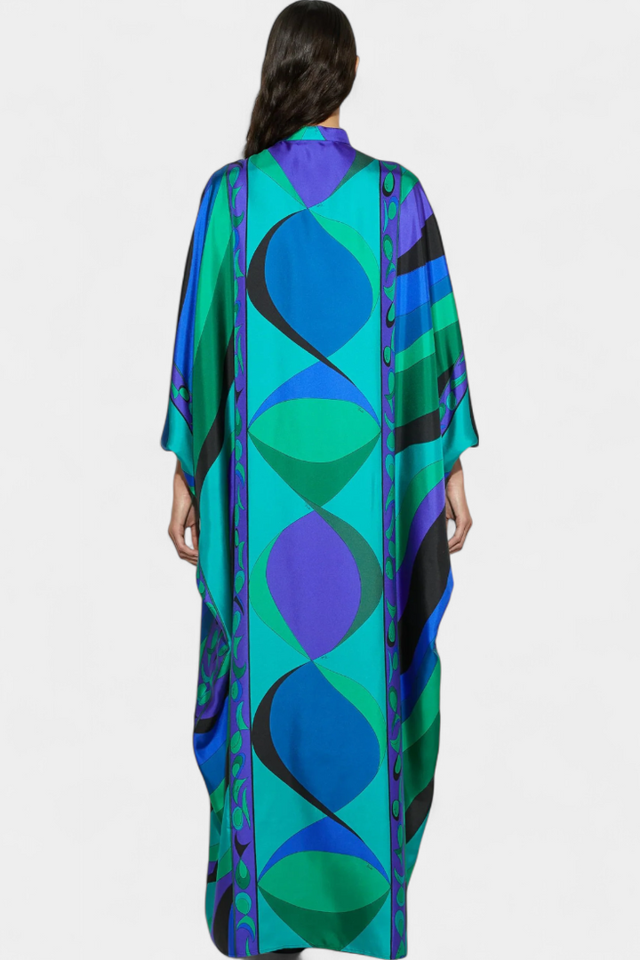 Fiorella Kaftan with Psychedelic Iris Print