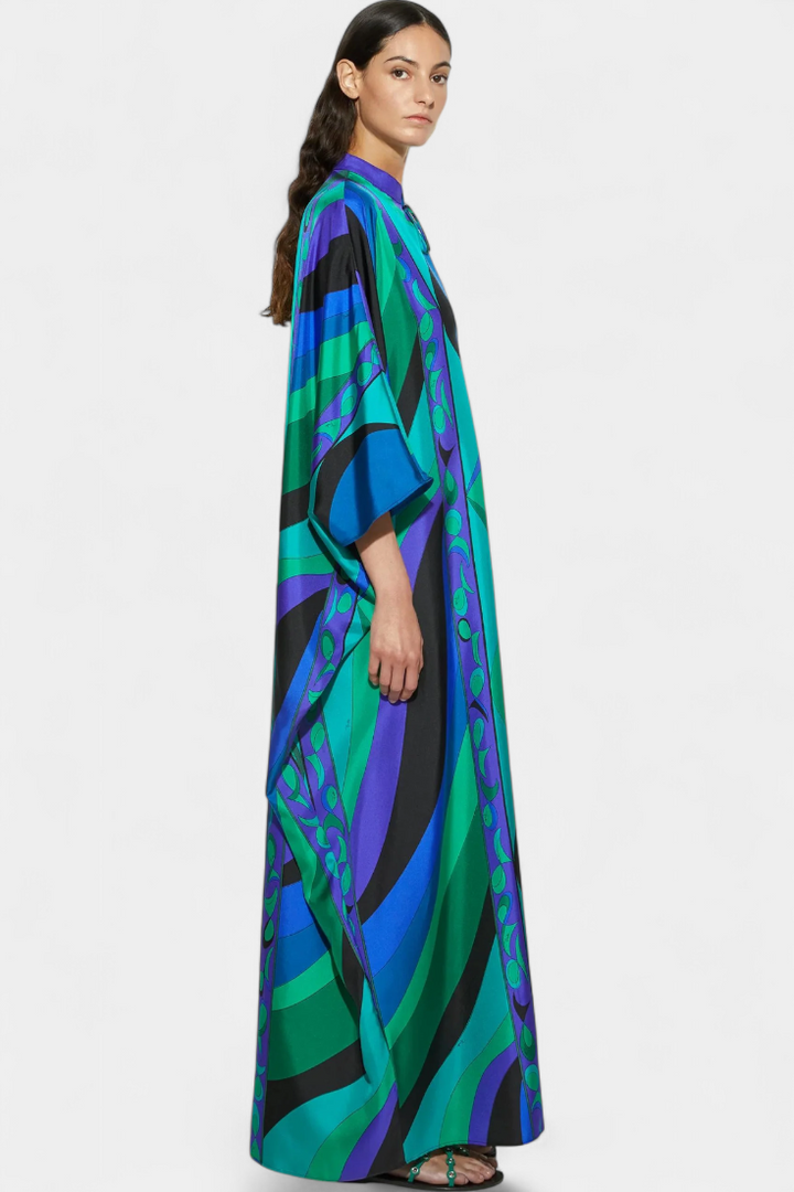 Fiorella Kaftan with Psychedelic Iris Print