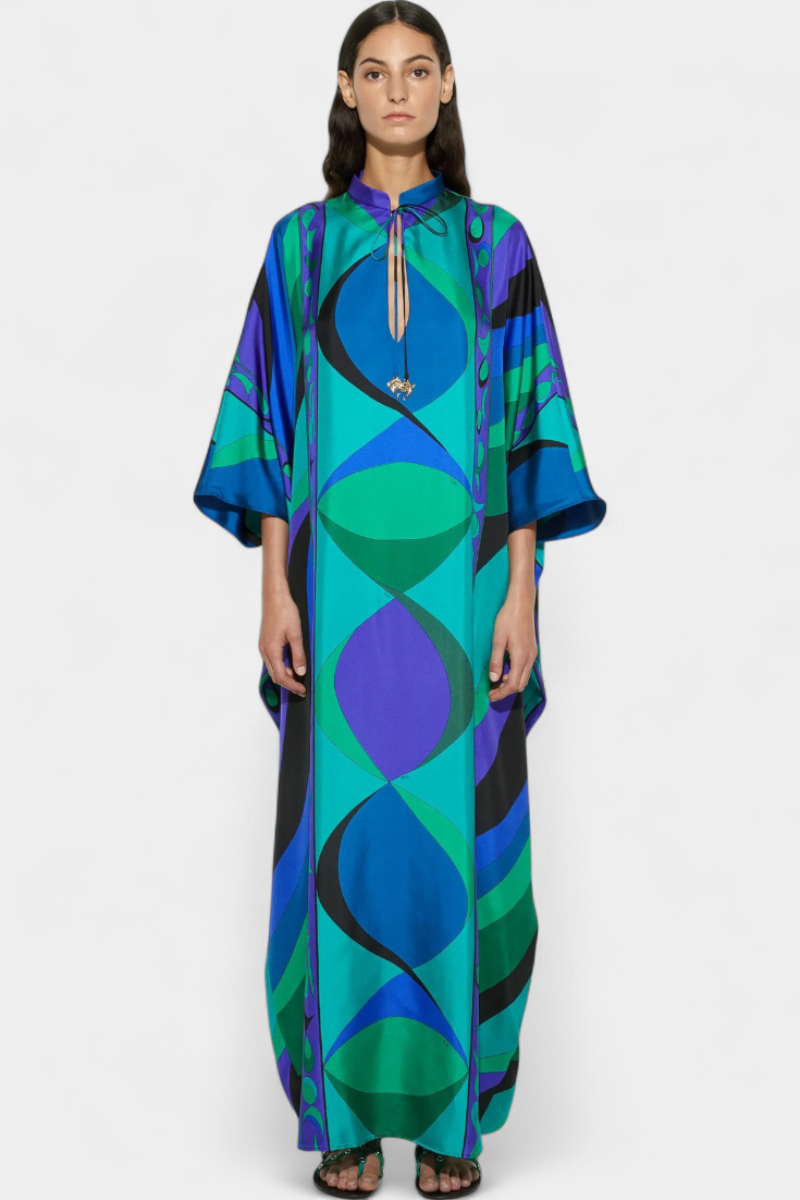 Fiorella Kaftan with Psychedelic Iris Print