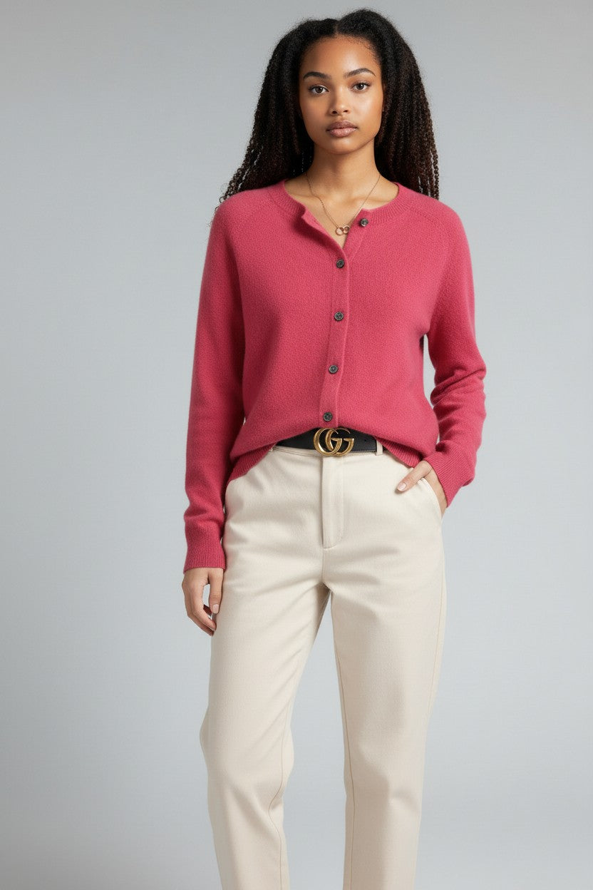 Maya | Soft Knit V-Neck Button-Up Cardigan for Women