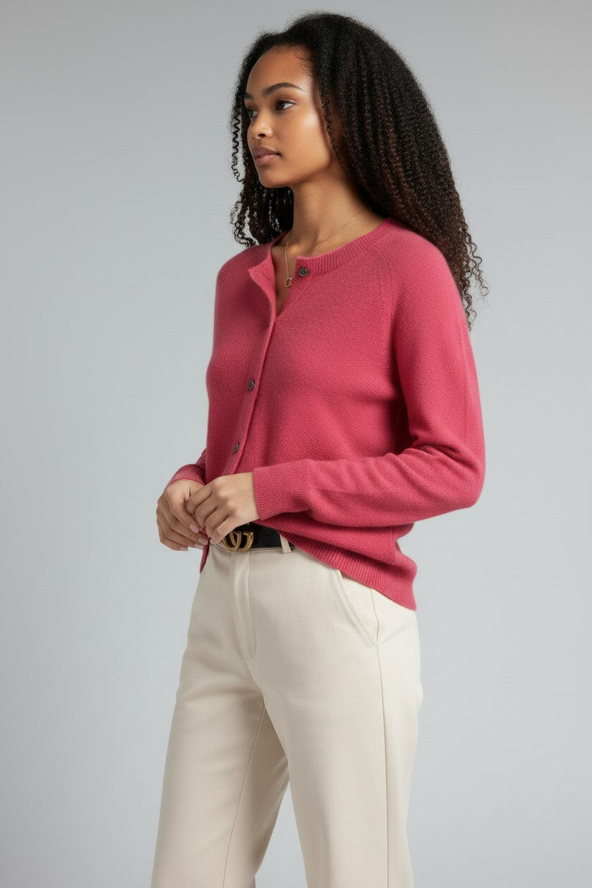 Maya | Soft Knit V-Neck Button-Up Cardigan for Women