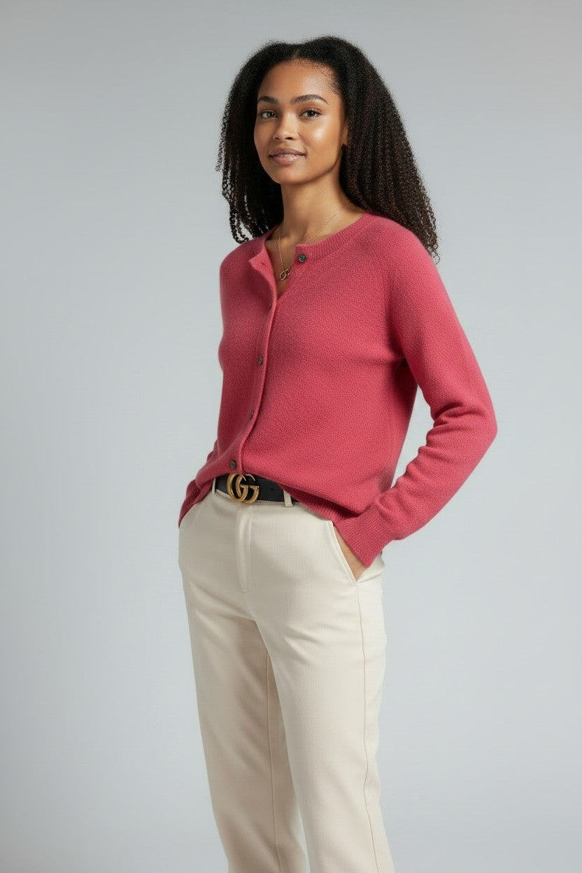 Maya | Soft Knit V-Neck Button-Up Cardigan for Women